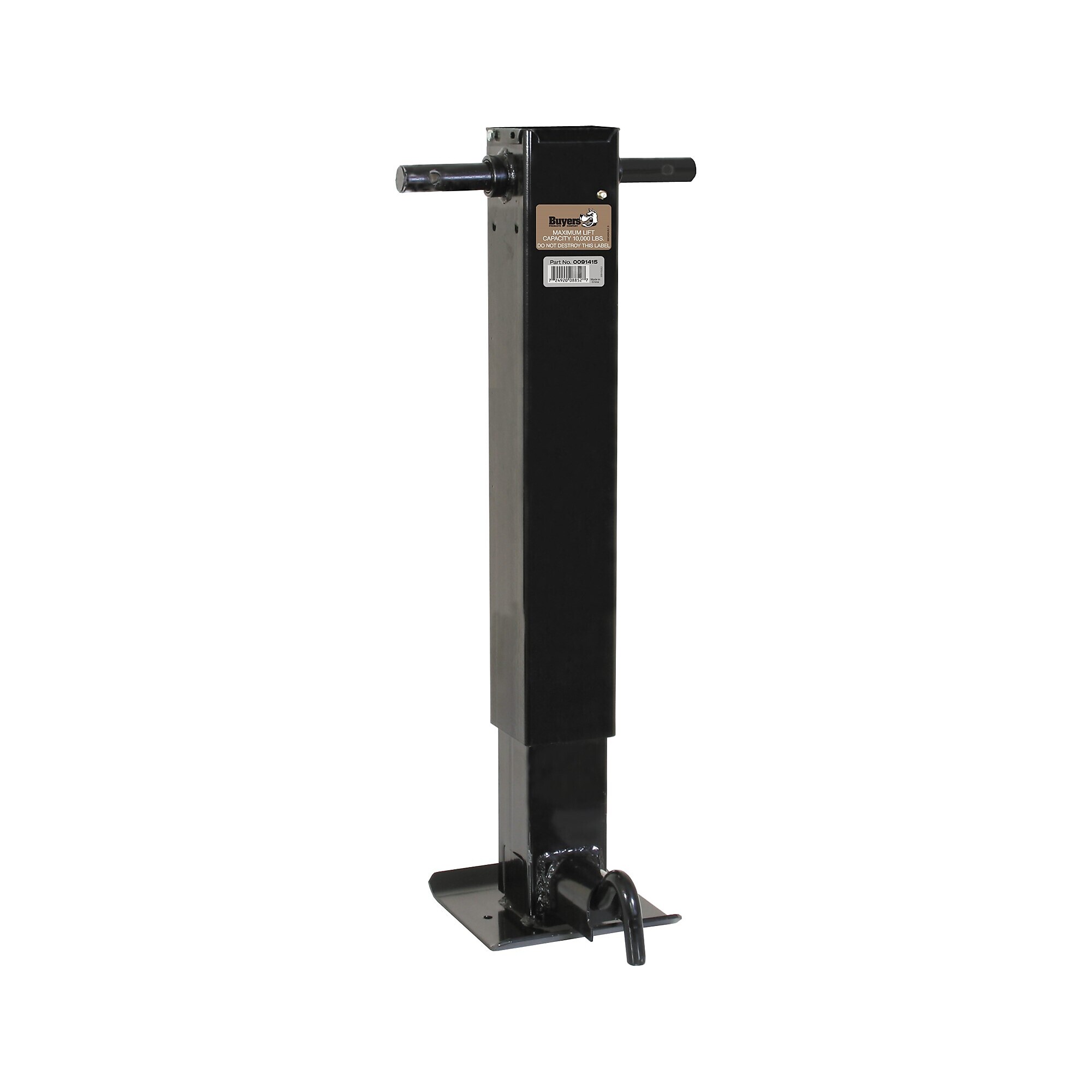 Buyers Products, Front Pin Heavy-Duty Square Travel Trailer Jack - No Handle 12K Capacity, Model# 0091415